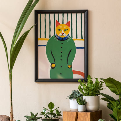 Cat Fashionista Retro Art Print