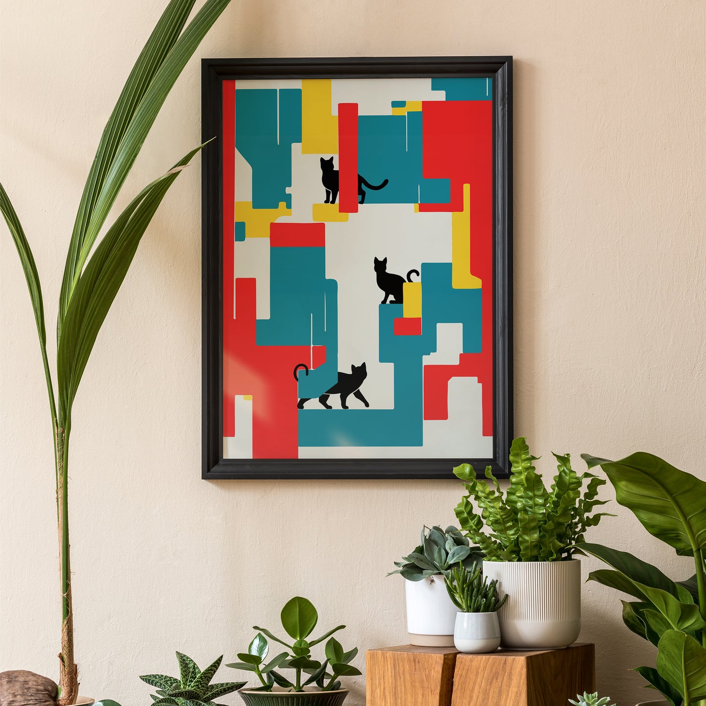 Mid-Century Modern Cats Poster