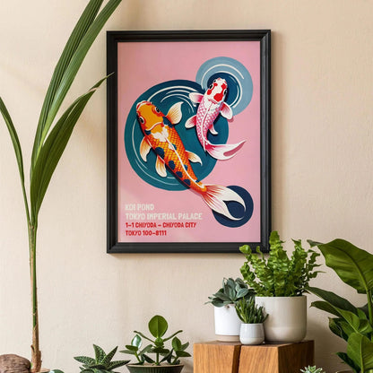 Tokyo Koi Fish Pond Art Print