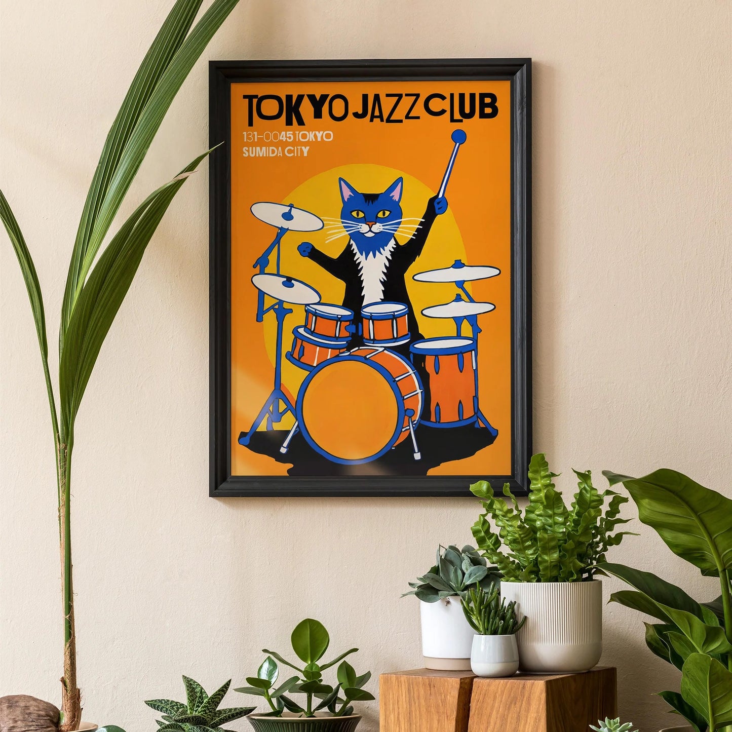 Tokyo Jazz Club - Cat Drummer Poster