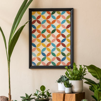 Mid Century Modern Colorful Pattern Poster