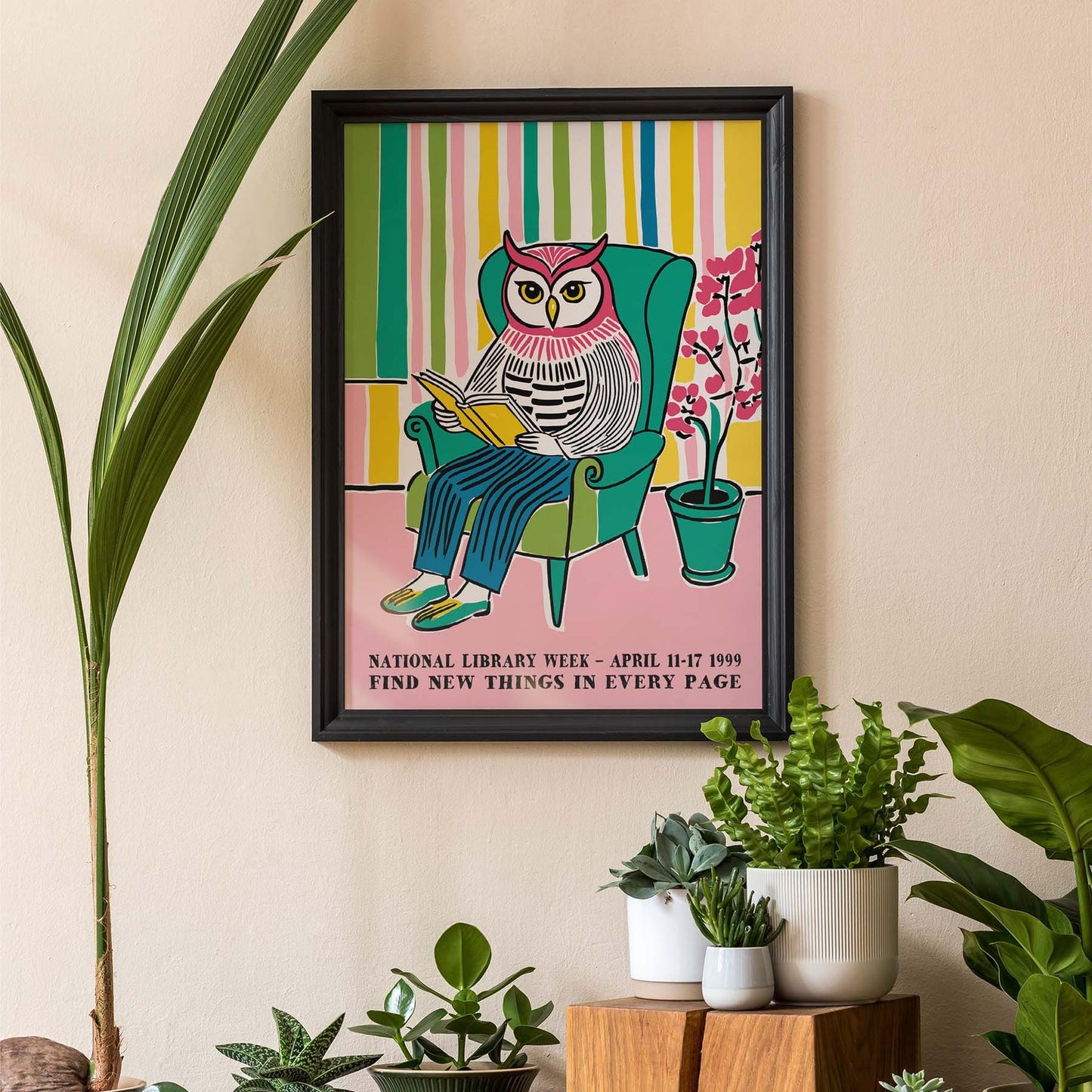 Library Week Owl Poster Print