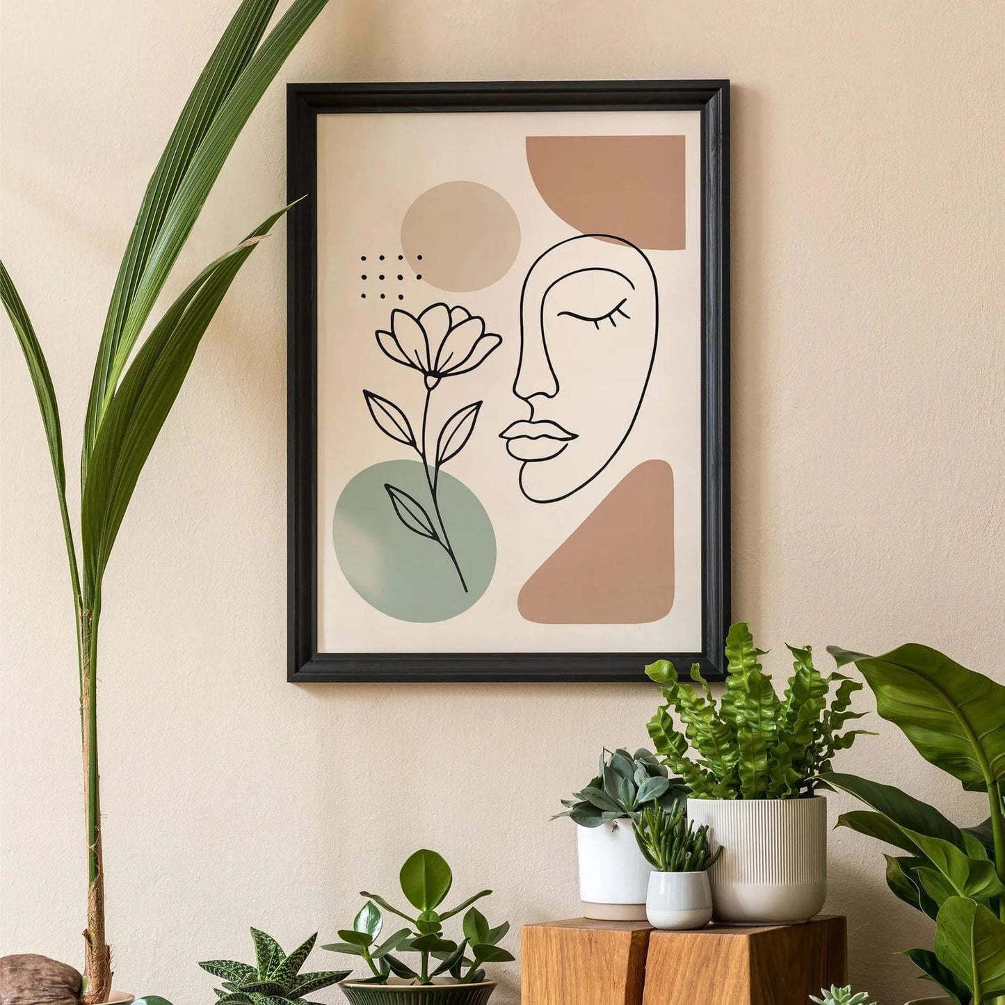 Elegant Female Face Poster – Line Art Minimalist Wall Print