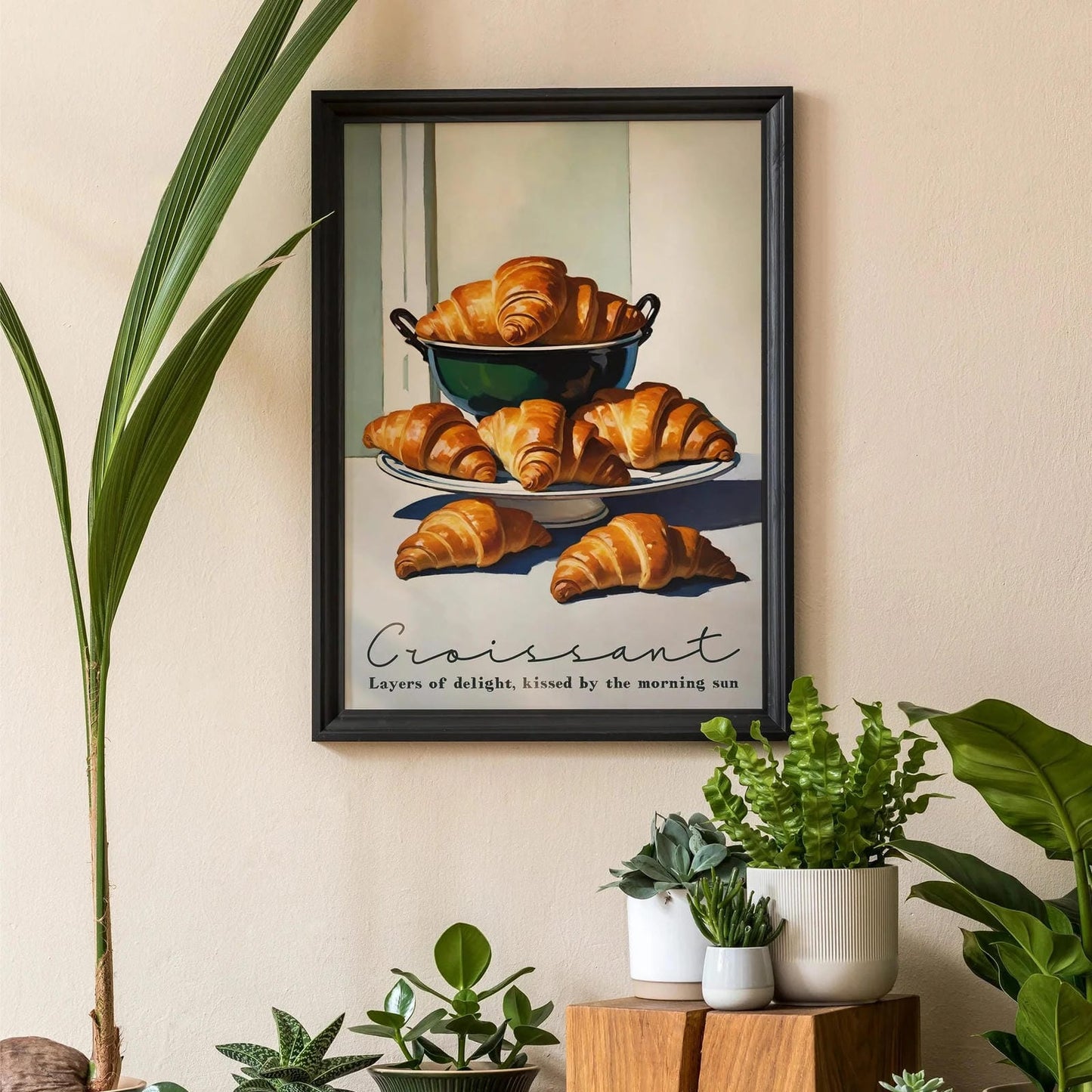 Golden Croissants Breakfast Wall Art