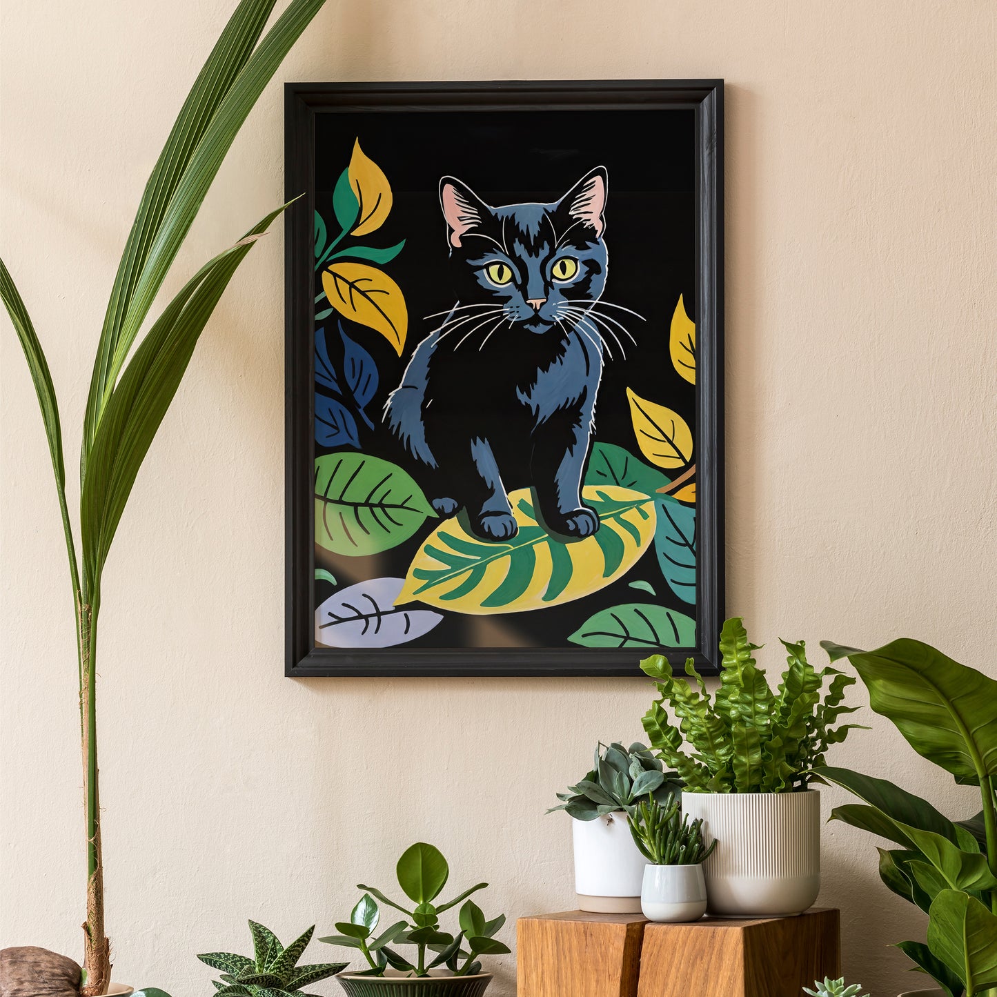 Cute Illustrated Cat Art Print