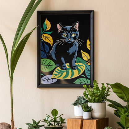 Cute Illustrated Cat Art Print