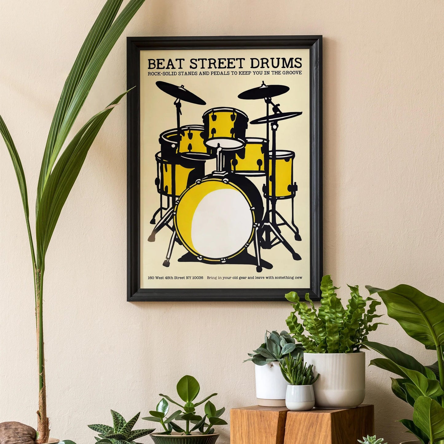Bold Yellow Drum Kit Art Print