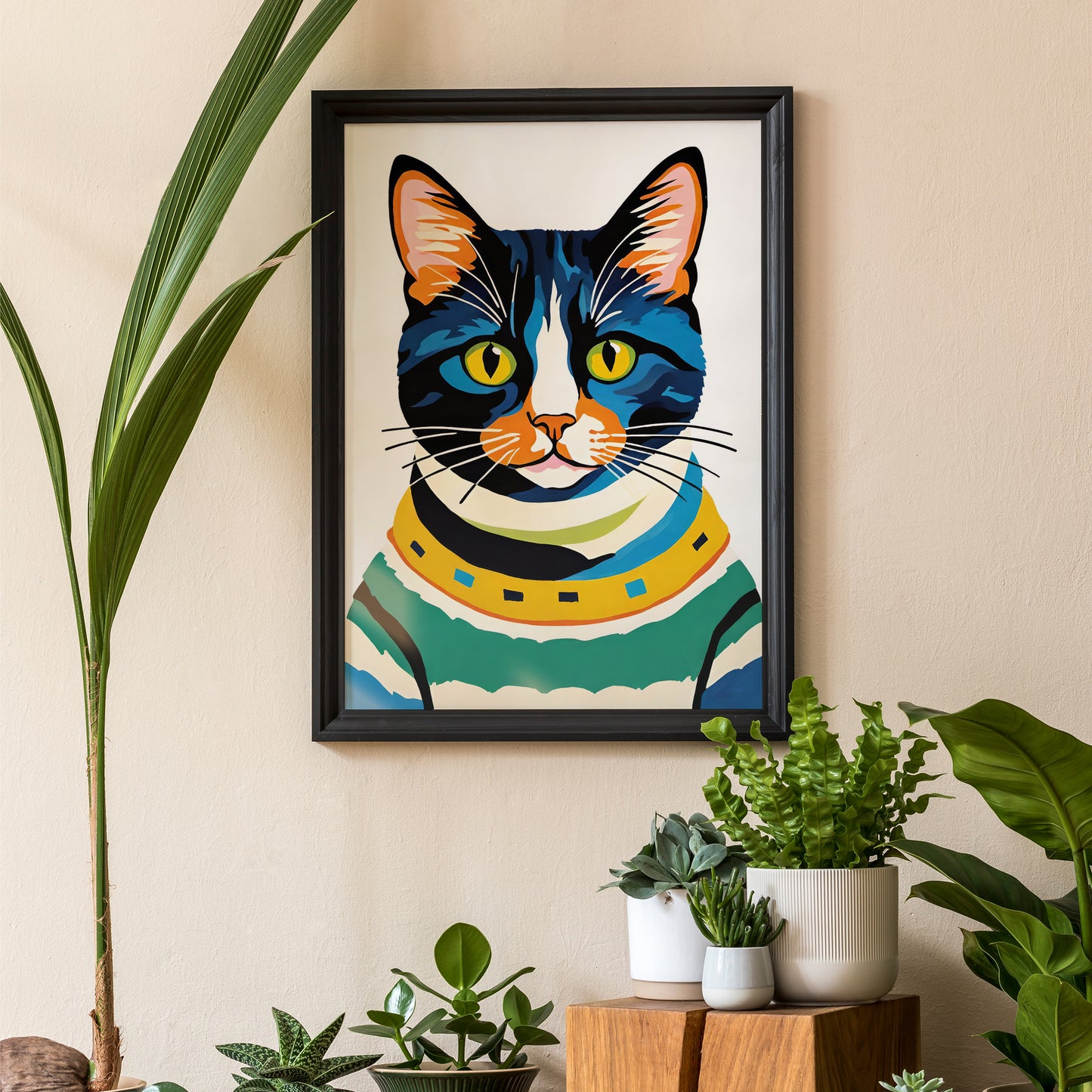 Cat in Sweater Art Poster