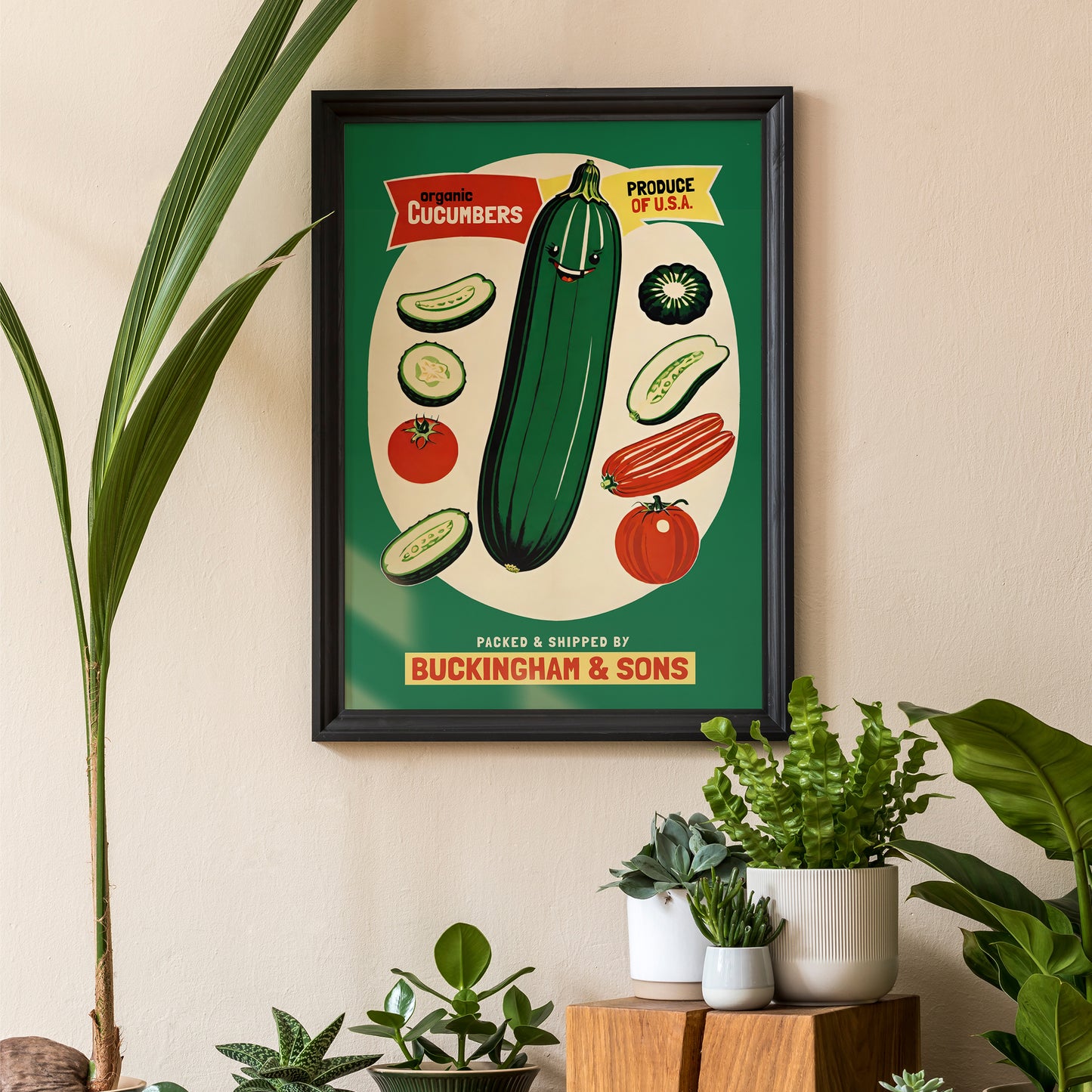 Organic Cocumbers USA - Retro Poster