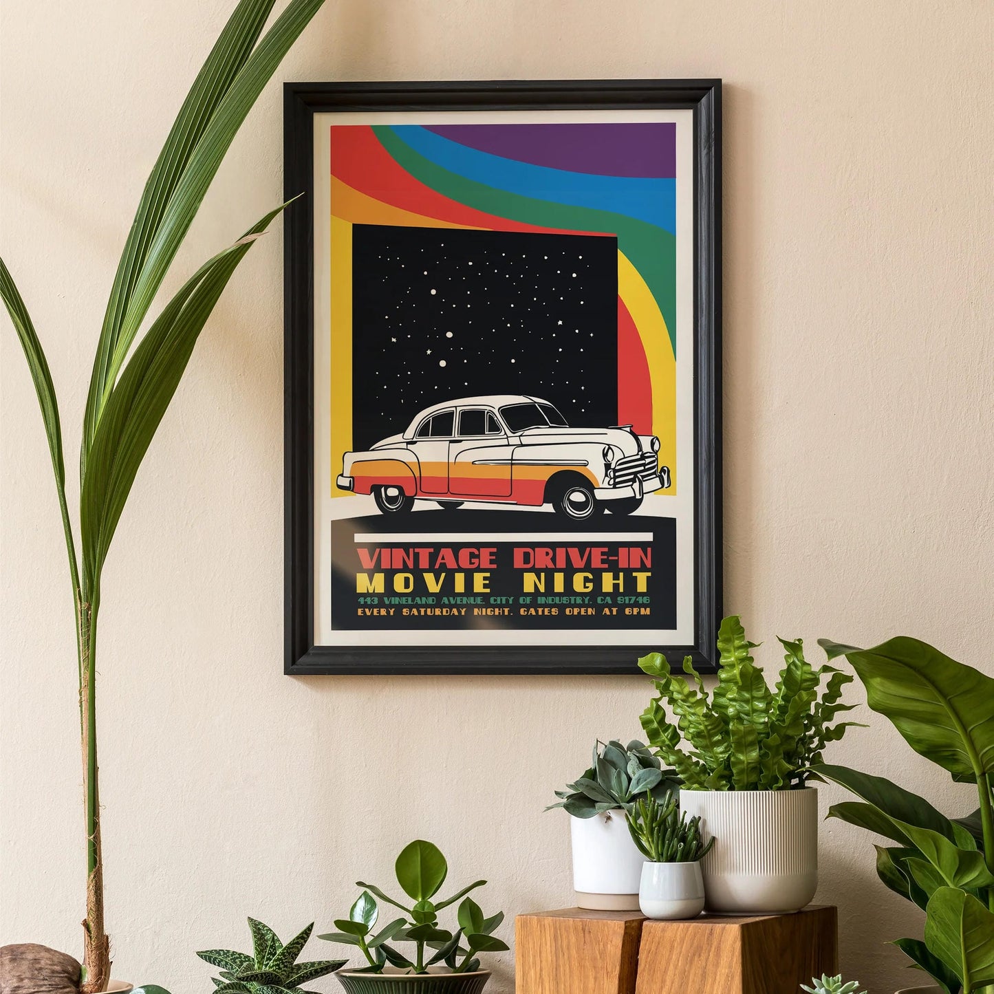 Vintage Drive-In Movie Night Poster