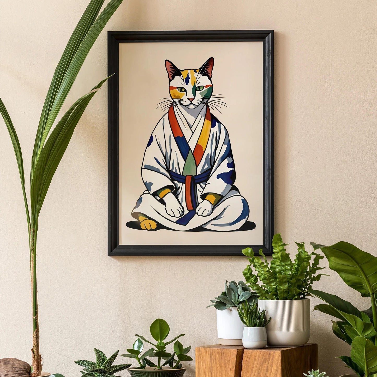 Japanese Dojo Cat Poster Print