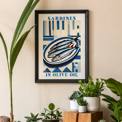 Sardines in Olive Oil Retro Wall Art