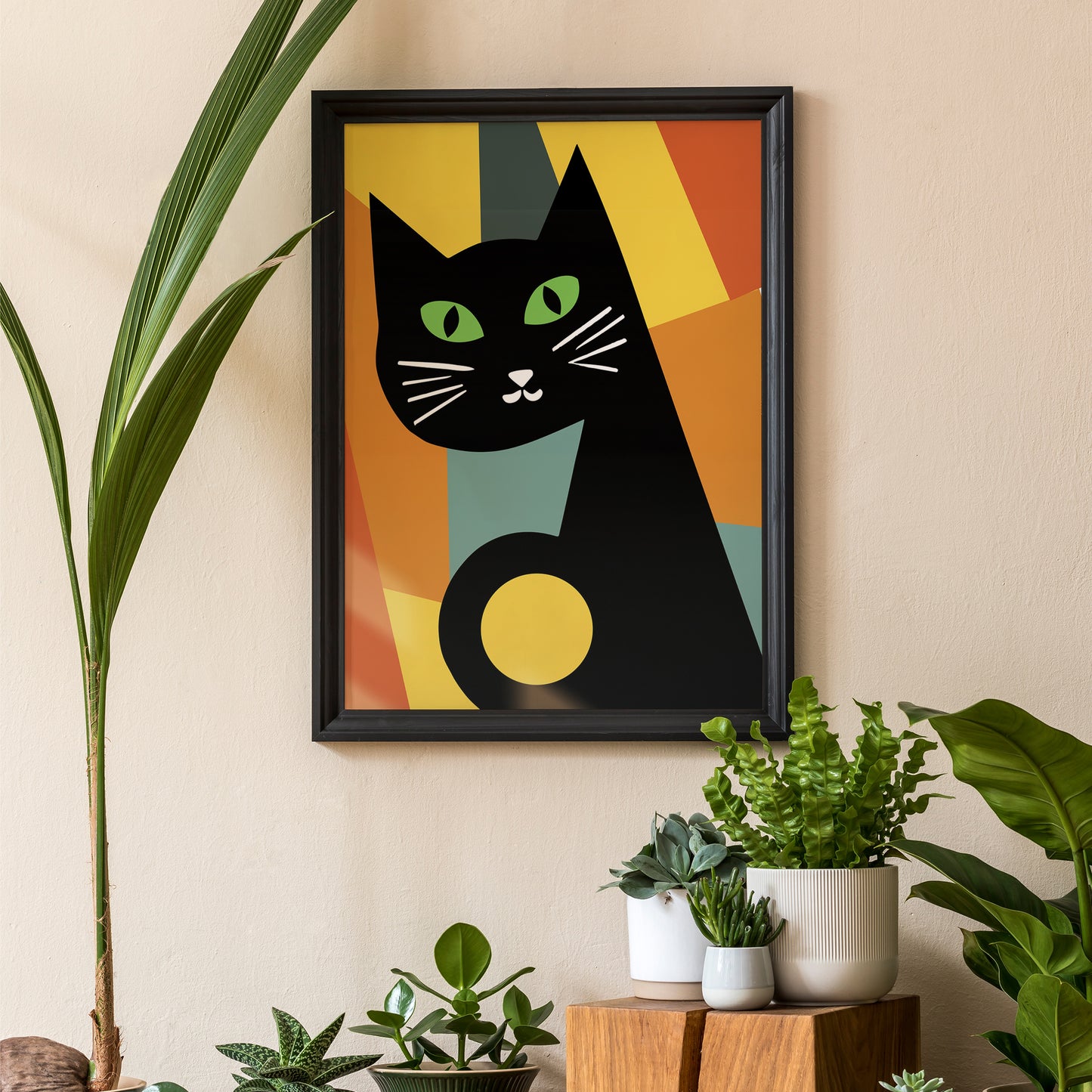 Mid-Century Retro Cat Poster