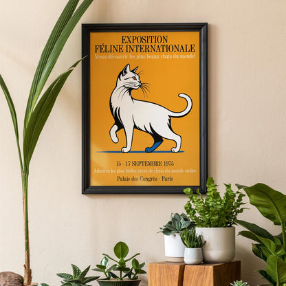Vintage Paris Cat Show Poster 1975