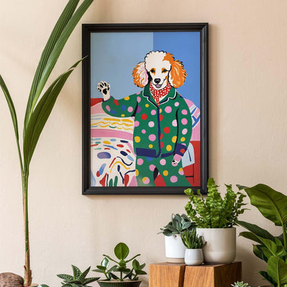Poodle in Pajamas Poster Print