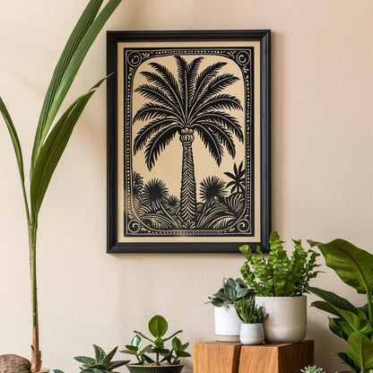 Black Palm Wall Art Print