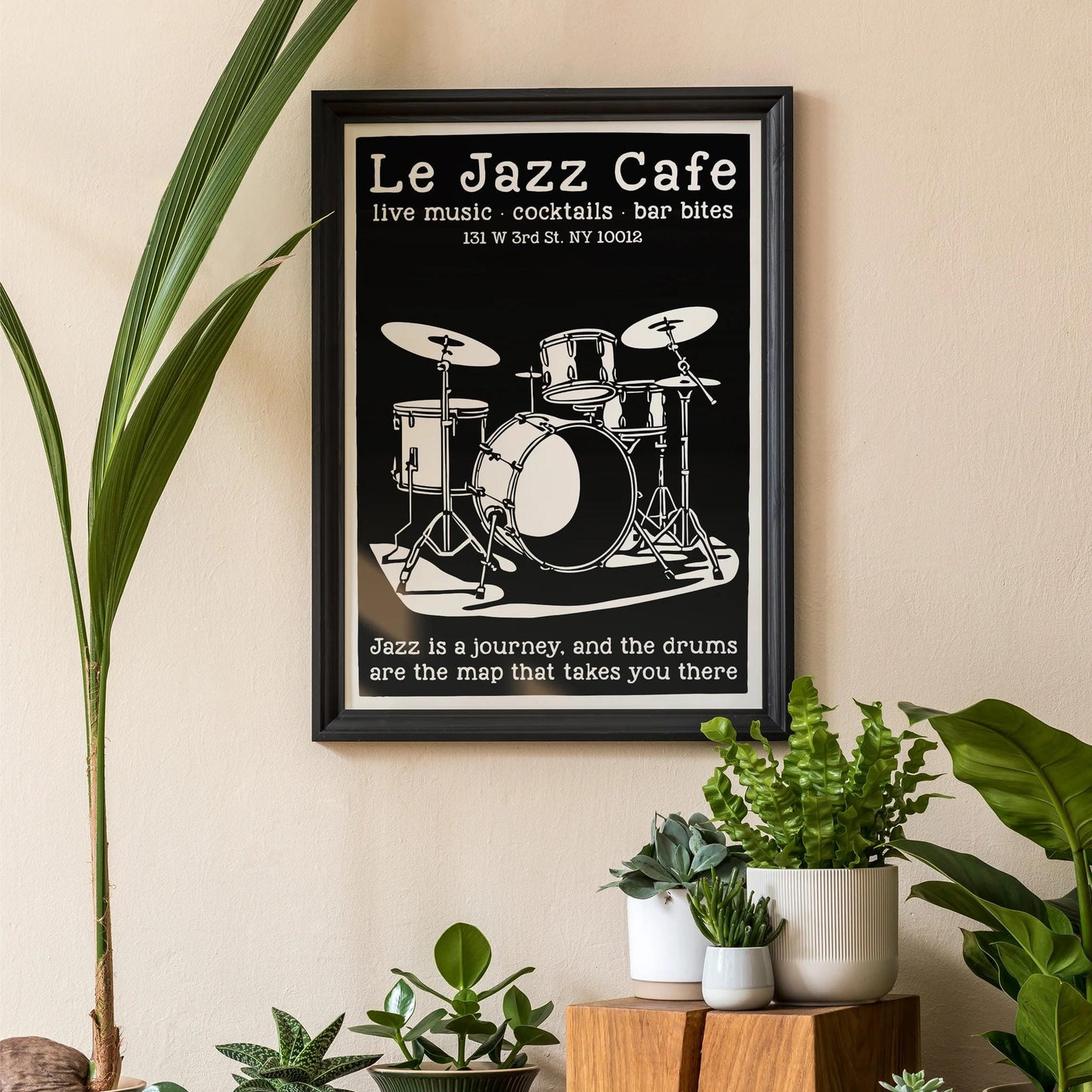 Le Jazz Cafe Black and White Poster