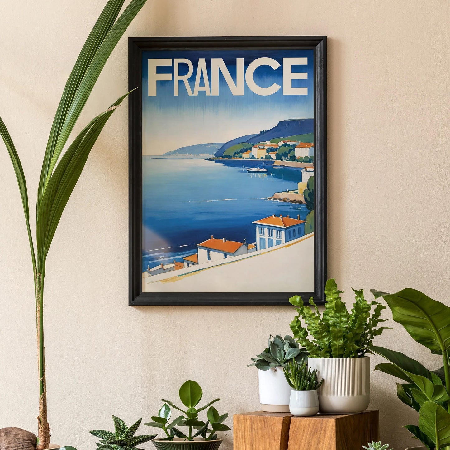 France Riviera Coastline Art Print