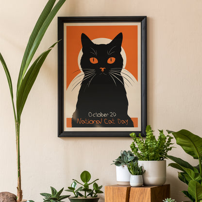 National Cat Day - Retro Poster