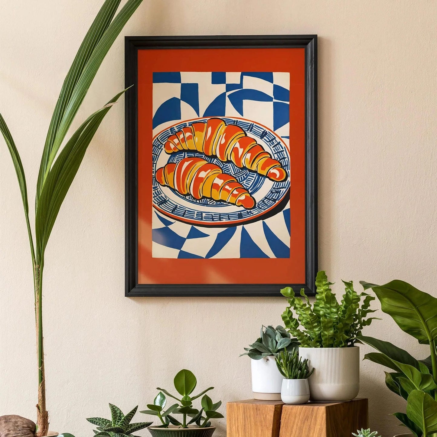 Golden Croissants Breakfast Art Print