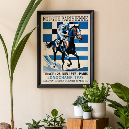 1935 Fougue Parisienne Horse Racing Poster