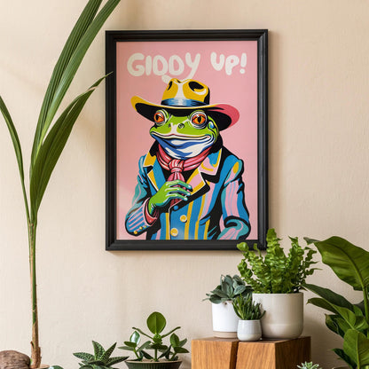 Giddy Up Cowboy Frog Poster