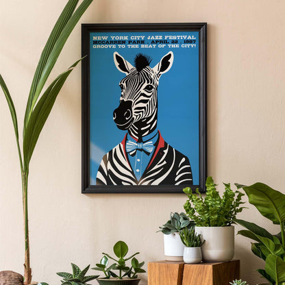 New York Jazz Festival Zebra Art Print