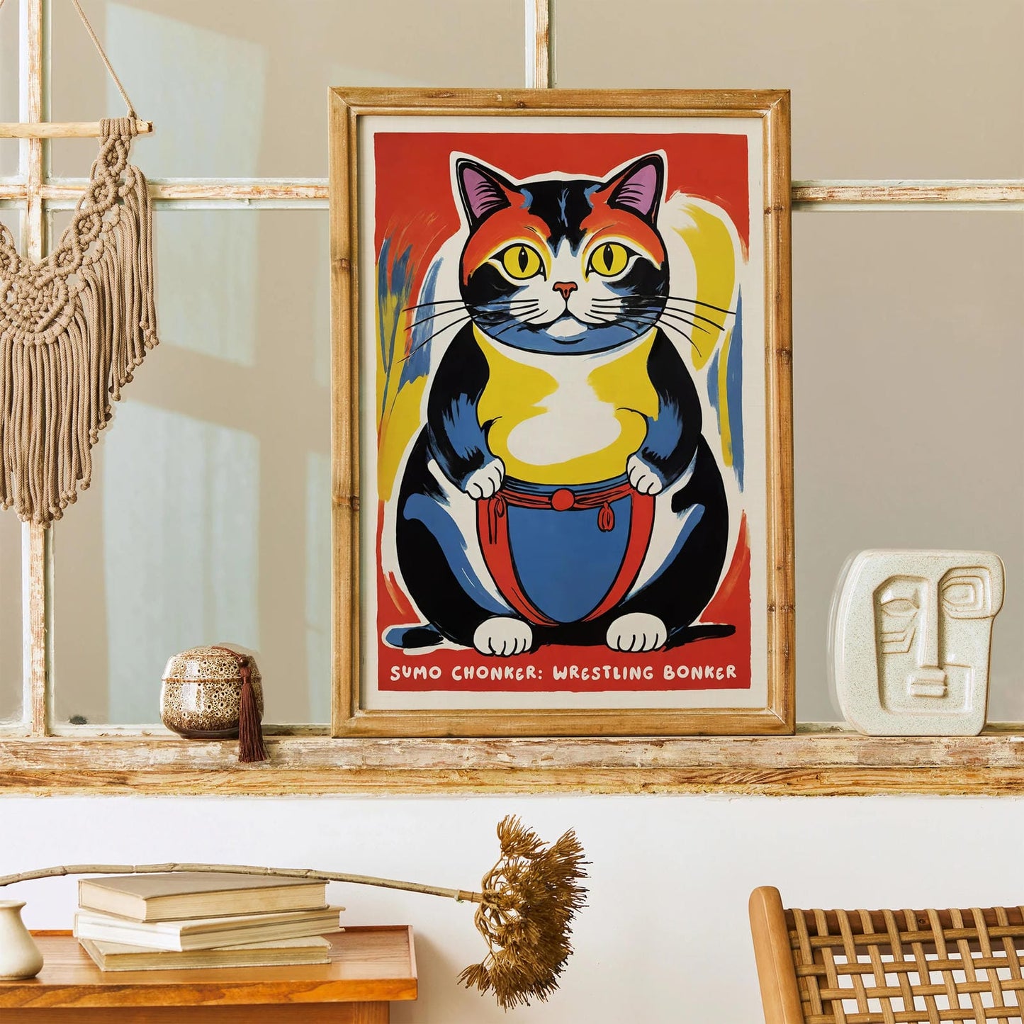 Japanese Sumo Cat Poster