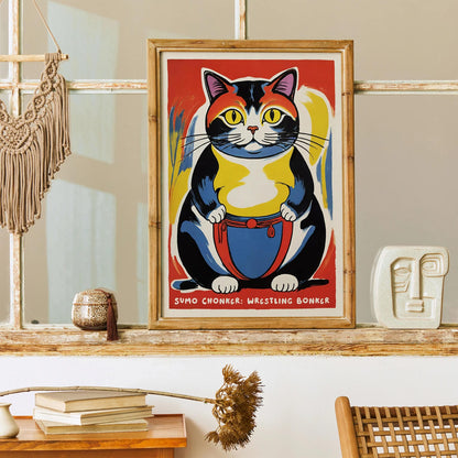 Japanese Sumo Cat Poster
