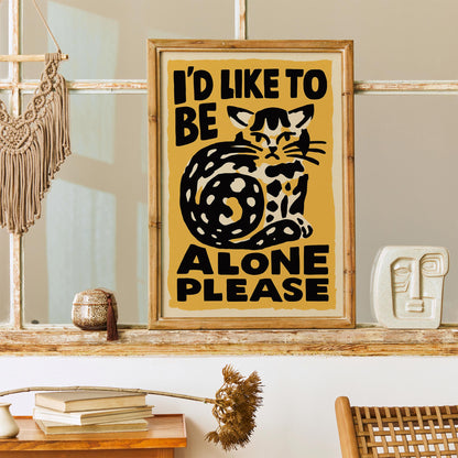 Alone Please Cat Poster