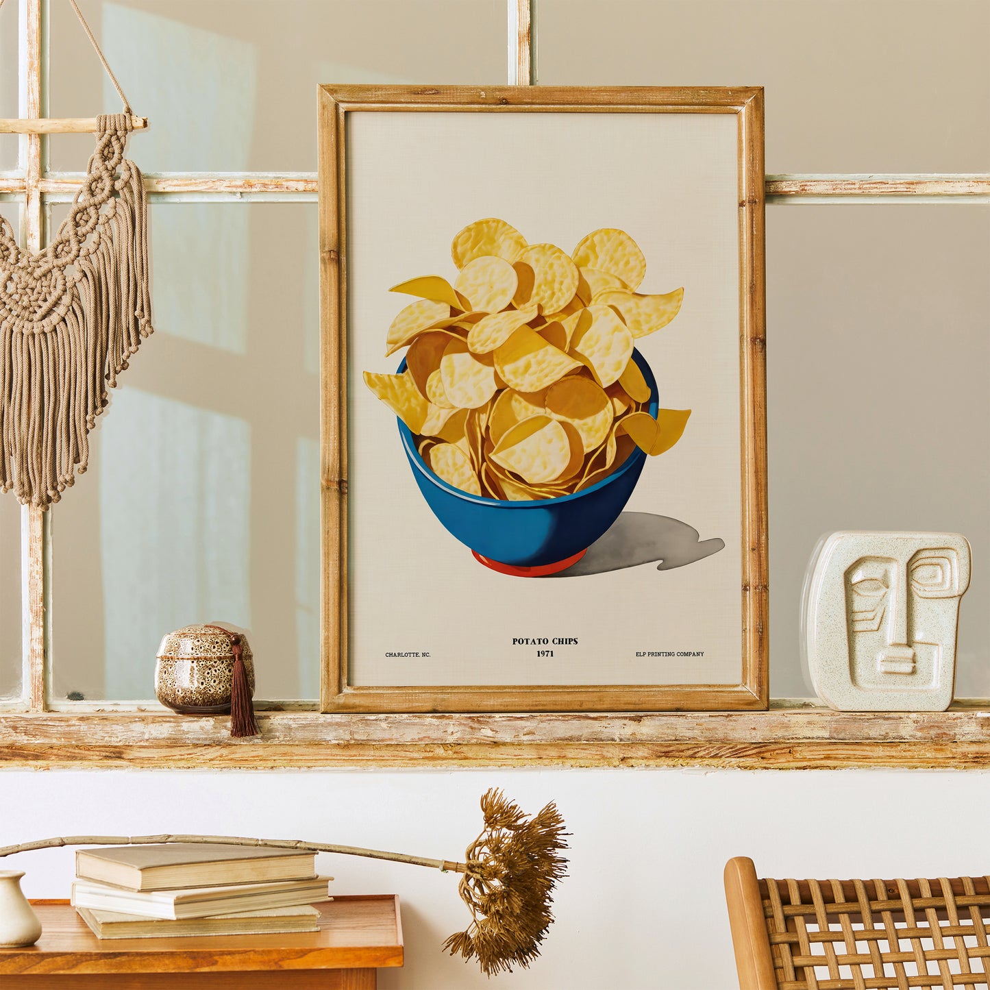 Retro Potato Chips Art Print