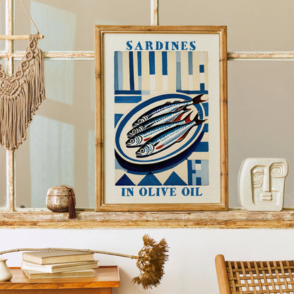 Sardines in Olive Oil Retro Wall Art
