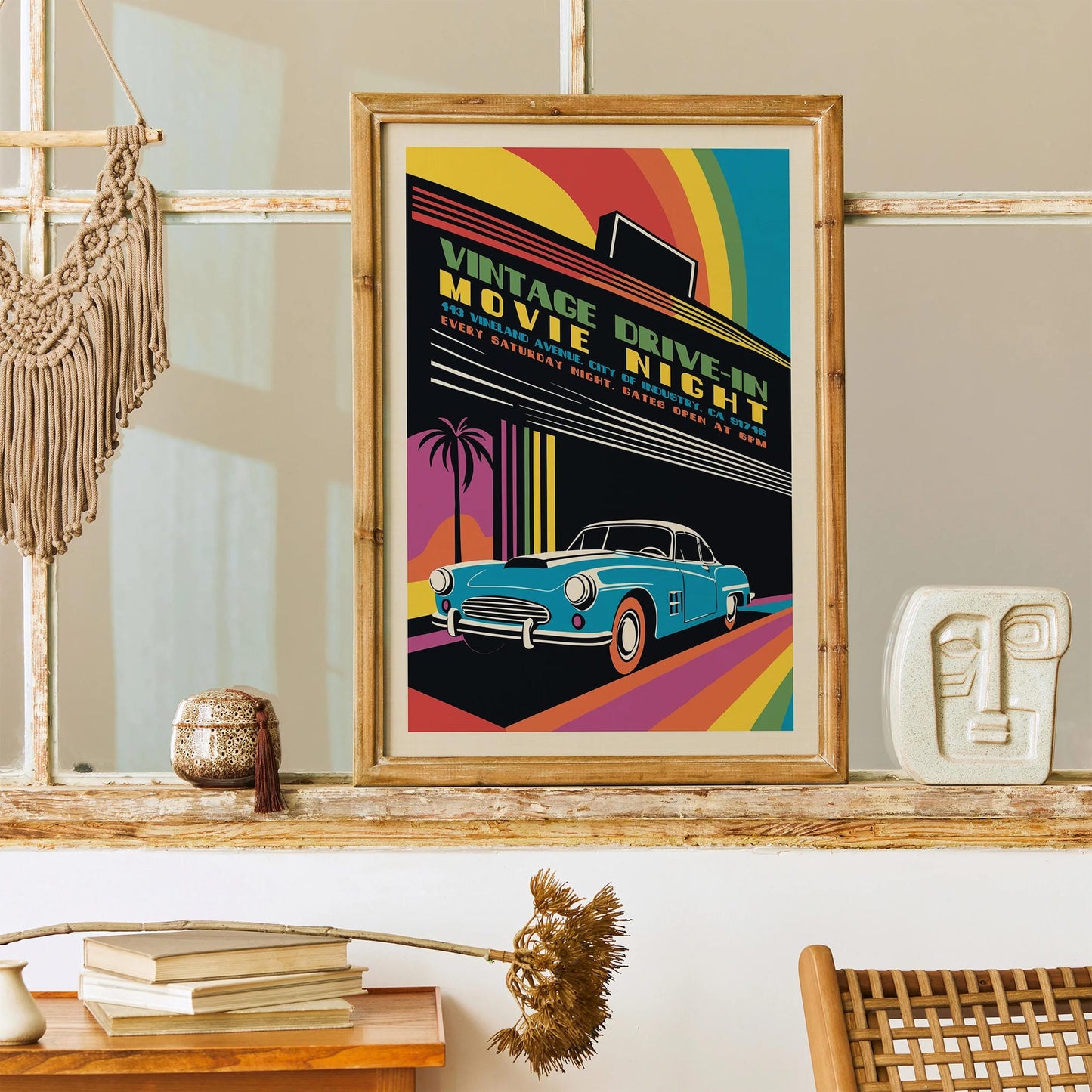 Retro Drive-In Movie Night Poster