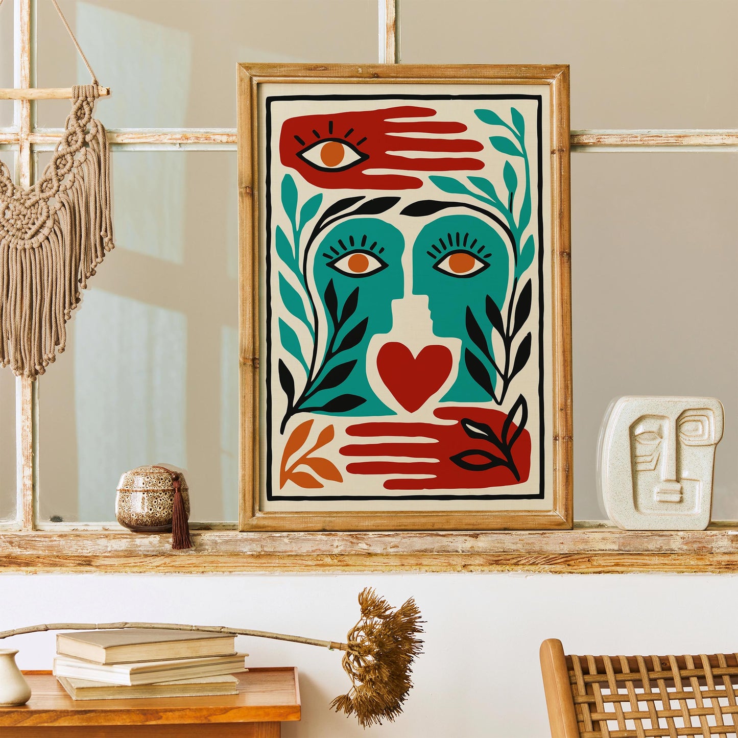 Surreal Face Poster - Abstract Portrait Wall Art Print