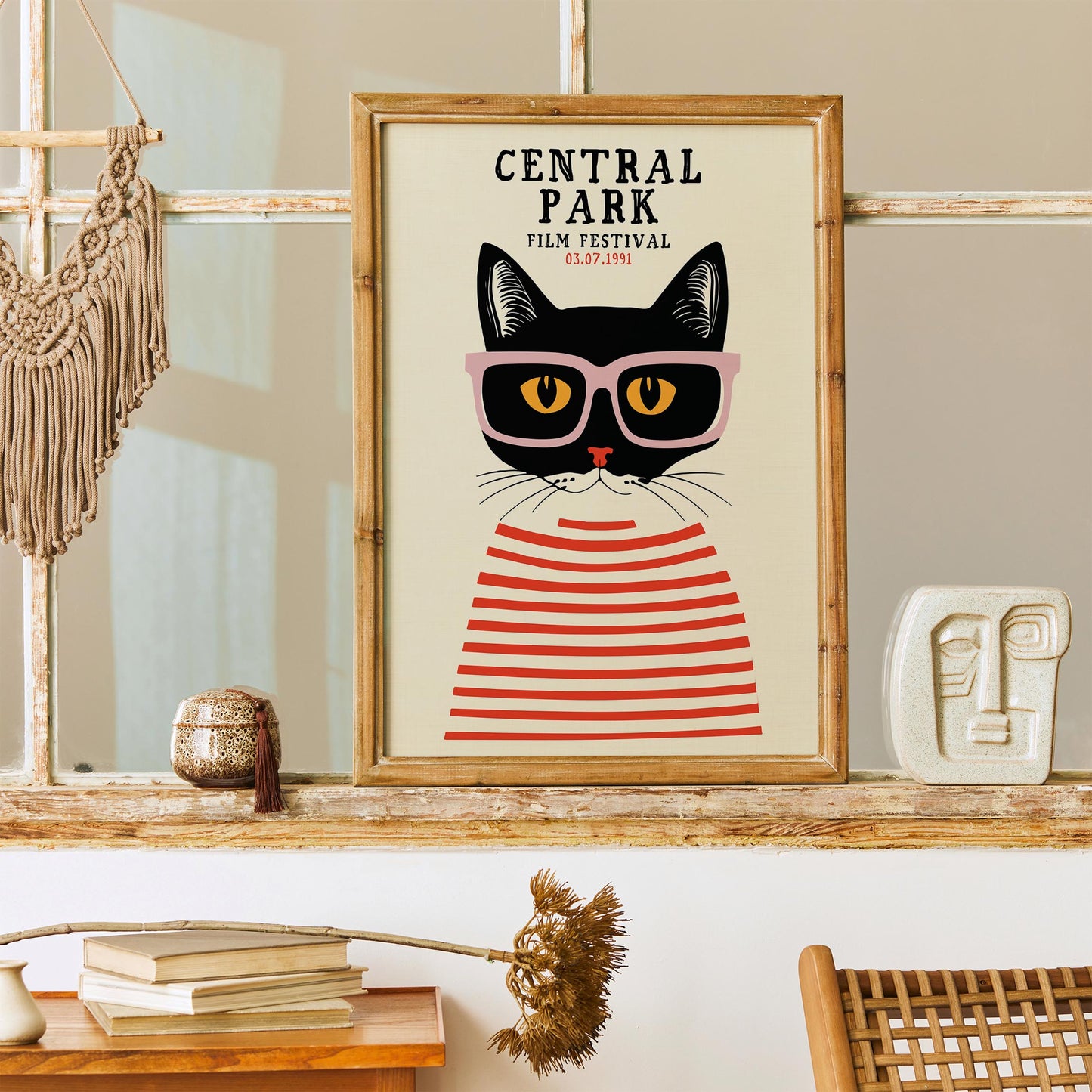 Central Park Film Festival Cat Art Print