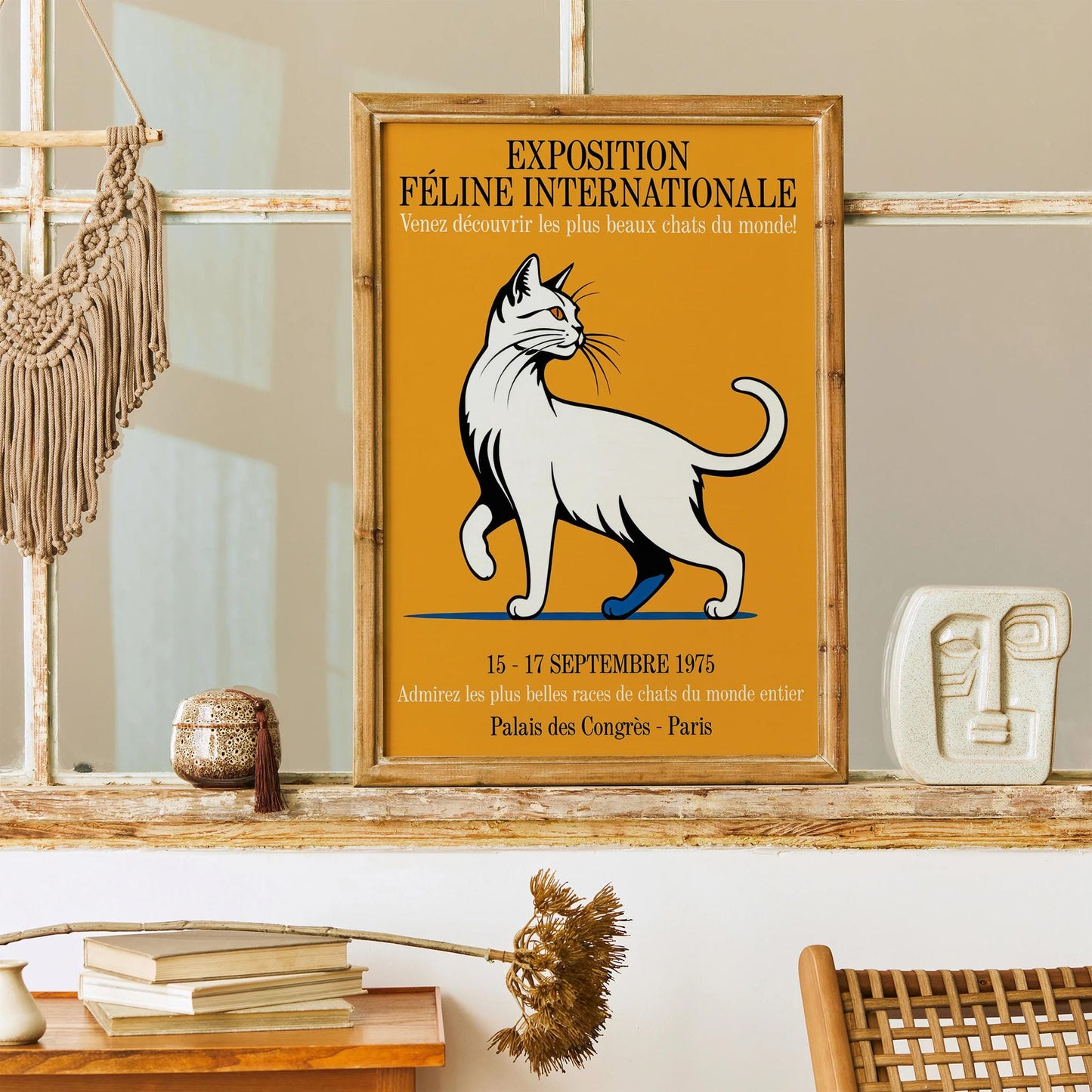 Vintage Paris Cat Show Poster 1975