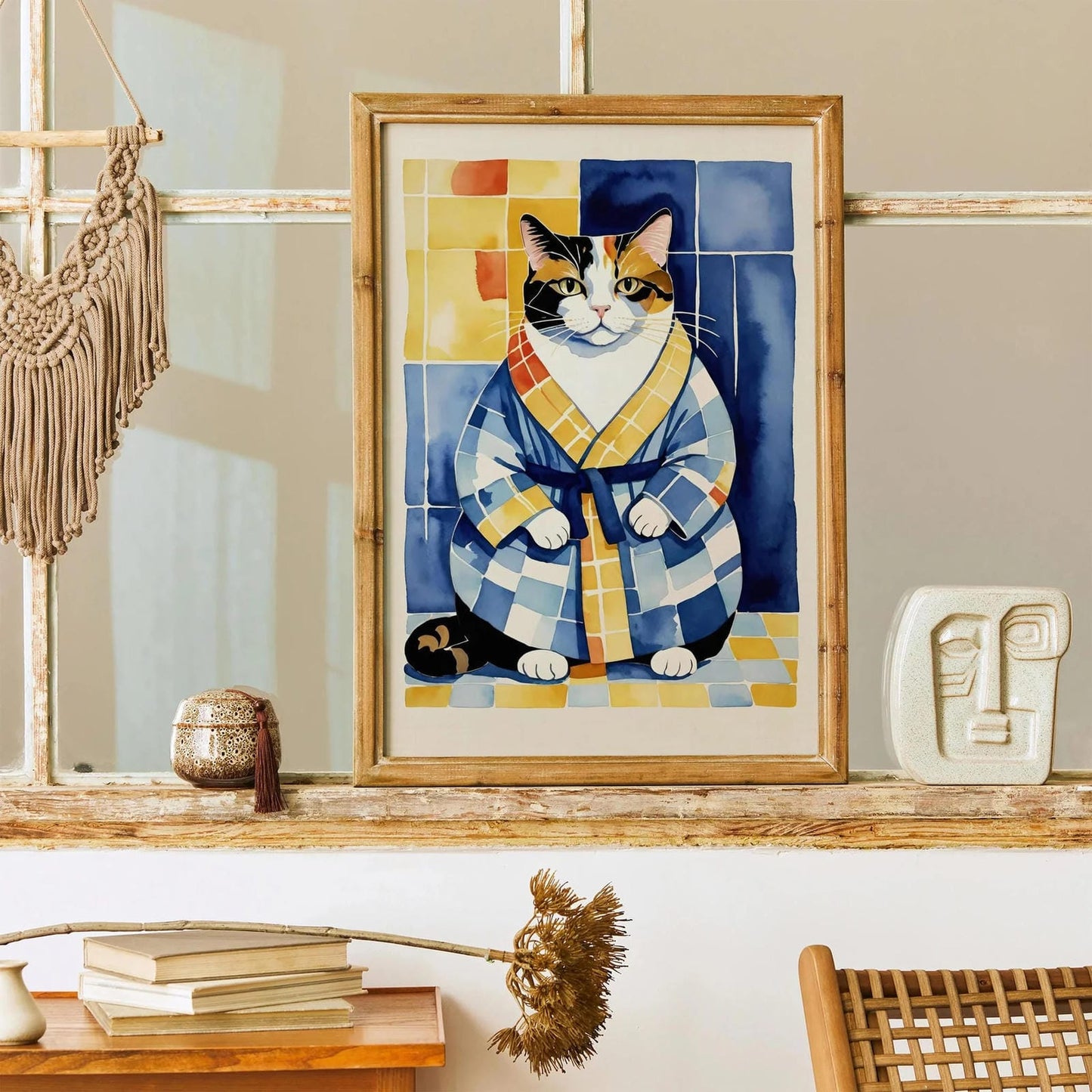Cat in Bathrobe Wall Decor