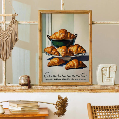 Golden Croissants Breakfast Wall Art