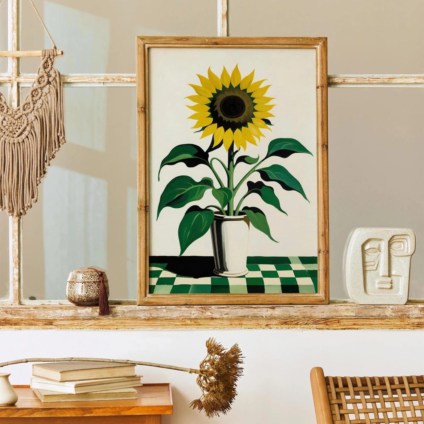 Sunny Sunflower Botanical Art Poster