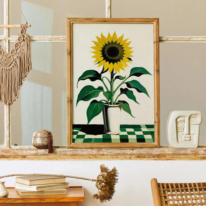 Sunny Sunflower Botanical Art Poster