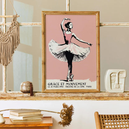 French Ballerina Ballet Poster