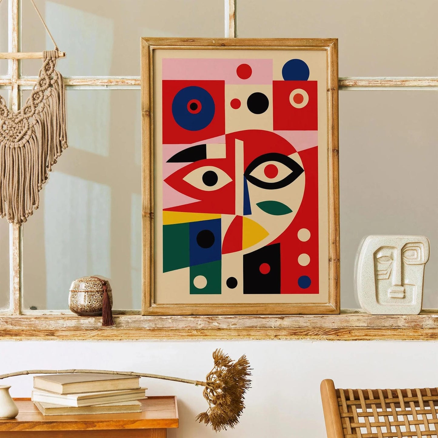 Abstract Geometric Face Art Print