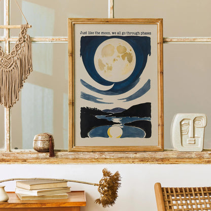 Moon Phases Motivational Wall Art
