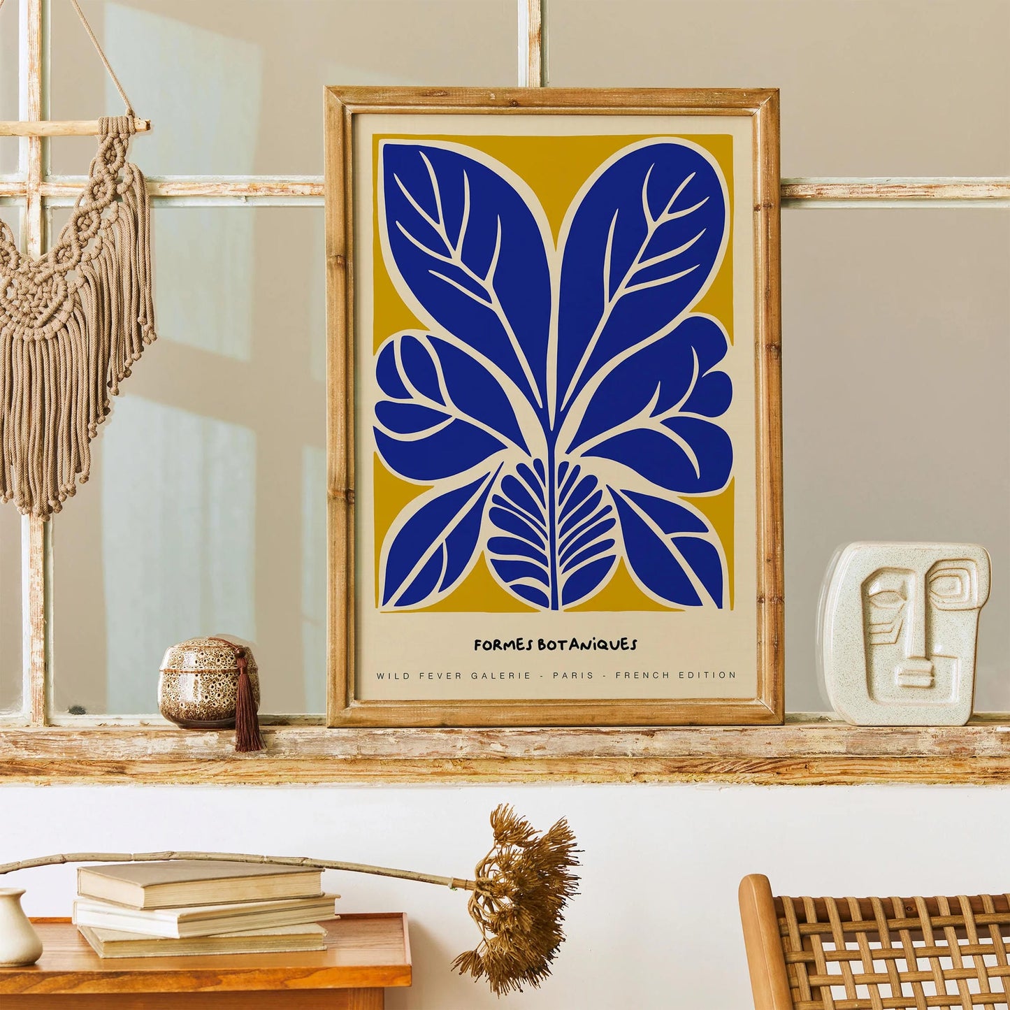 Blue French Botanical Art Poster