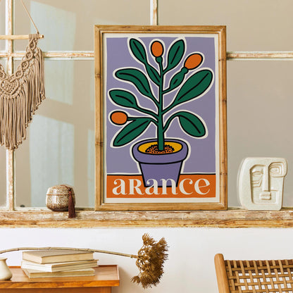 Arance Orange Plant Abstract Art Print