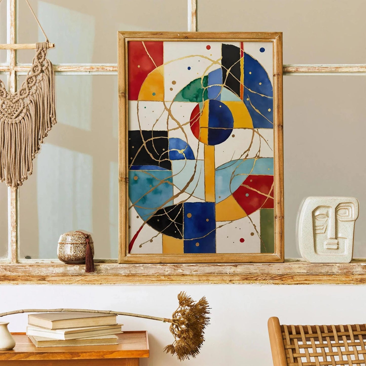 Modern Geometric Watercolor Poster