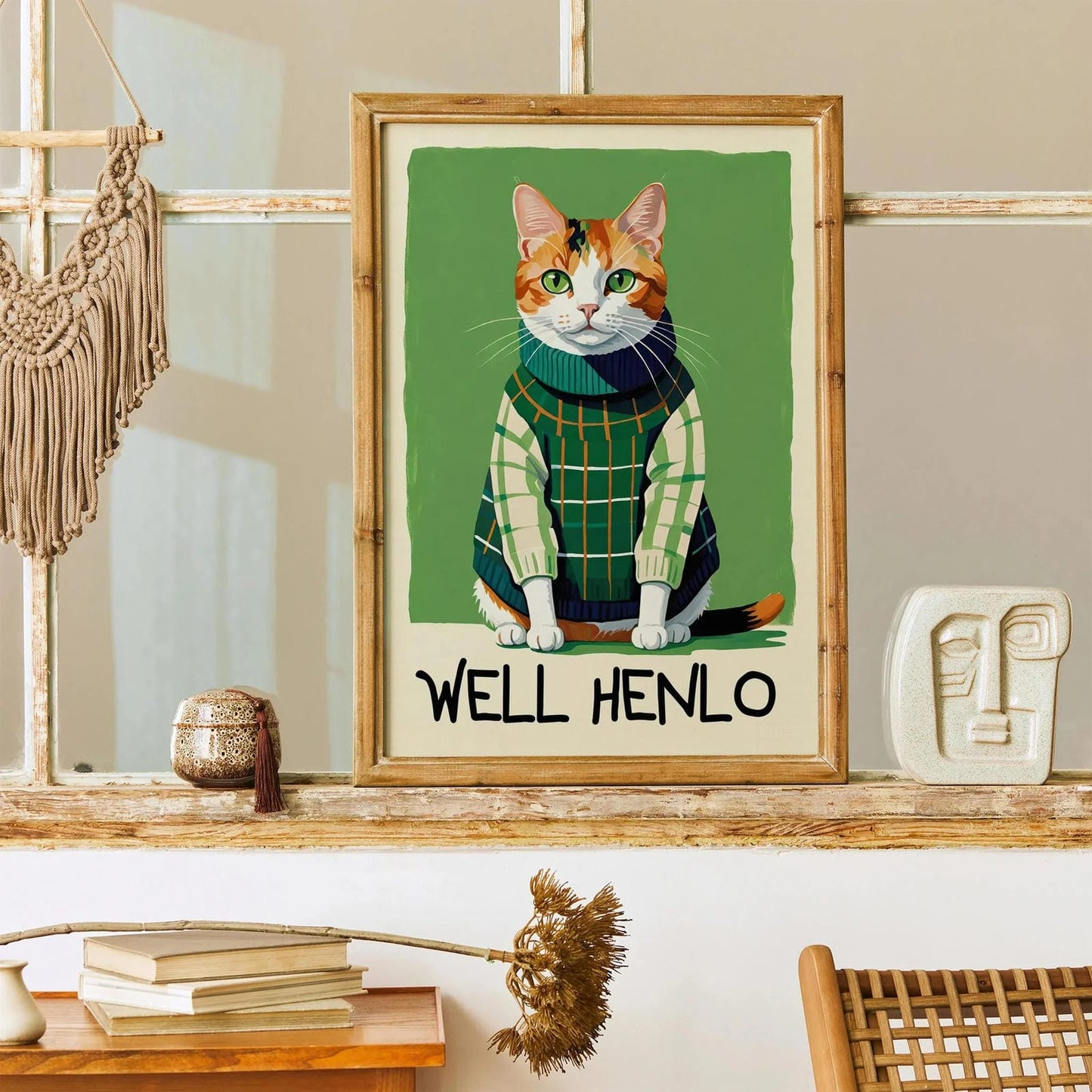 Well Henlo - Cat in Sweater Poster