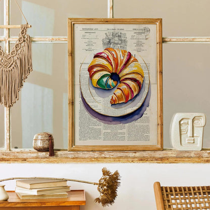 Artistic Croissant Painting Poster
