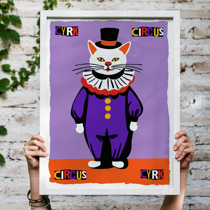 Vintage Circus Cat Poster Print
