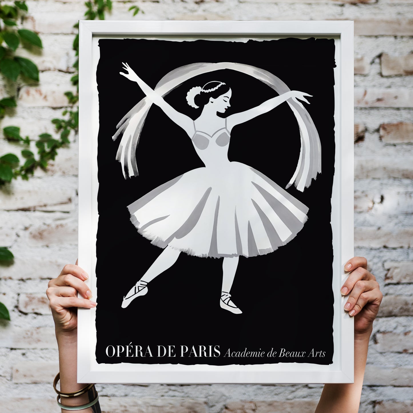 Opera De Paris - Black and White Ballerina Poster